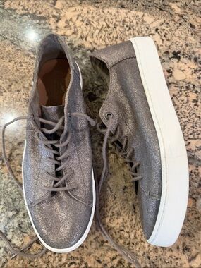Toms Silver Glitter Platform Sneakers